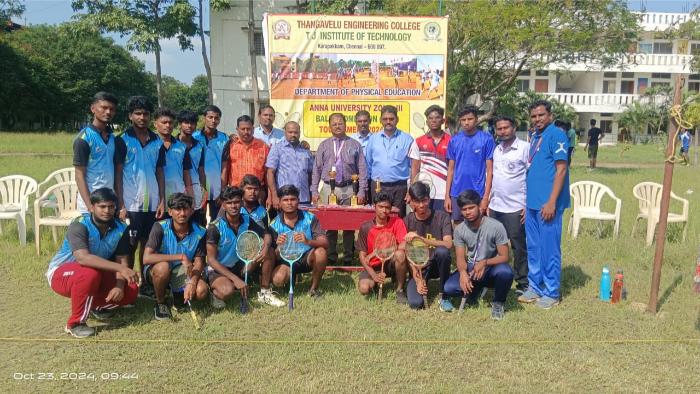 Anna University Intercollege Badminton Tournament, on 22 & 23 Oct 2024